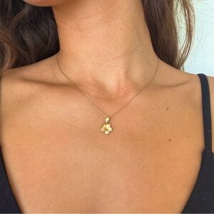 14k Plumeria Pendant Necklace